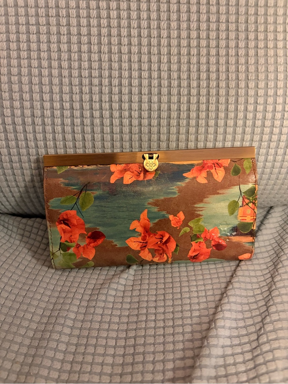 Patricia Nash Orange Floral Frame Clutch